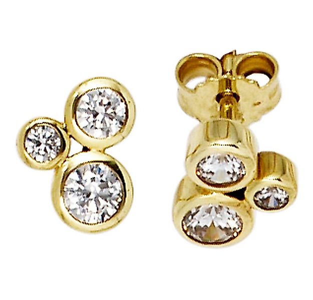 Schmuck Krone Paar Ohrstecker Ohrstecker mit jeweils 3 Zirkonia 333 Gold, G günstig online kaufen