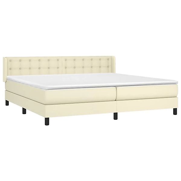vidaXL Boxspringbett mit Matratze Creme 200x200 cm Kunstleder 3130801 günstig online kaufen