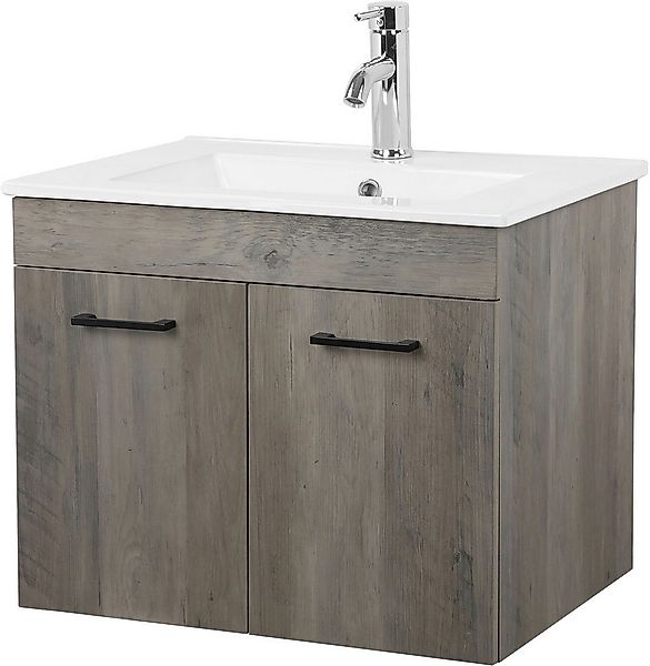 welltime Waschtisch Florenz, Breite 60cm, 2 Tür, 2 Fächer, MDF-Front (Kompl günstig online kaufen