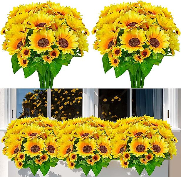 Kunstblumenstrauß 4 Bündel Künstliche Blumen Geranie günstig online kaufen