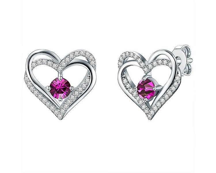 Rafaela Donata Paar Ohrhänger Herz silber, verziert mit Kristallen von Swar günstig online kaufen
