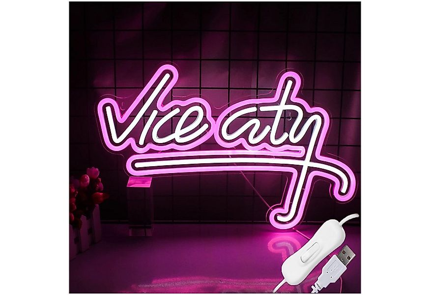 JIBENNEON LED Lichtleiste Neonsign Lampe VIP Lounge Vice City LED Dekolicht günstig online kaufen