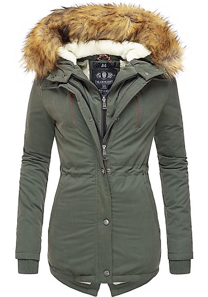 Marikoo Wintermantel "Akira" edler Winterparka mit Kunstfellkapuze günstig online kaufen