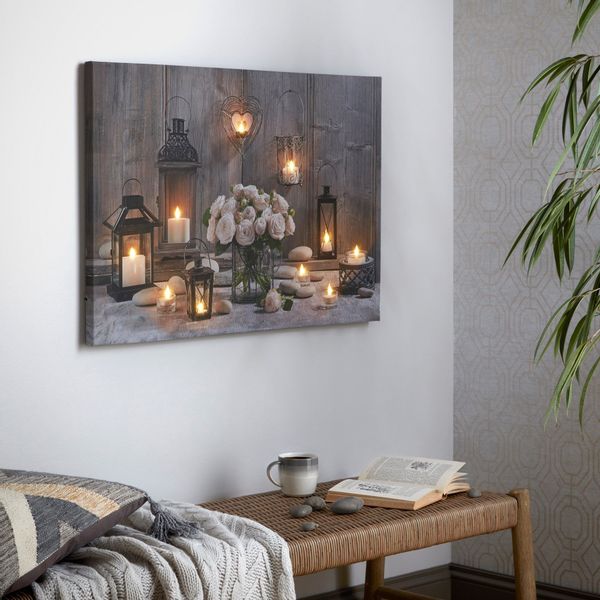 Art for the home LED-Bild "Cosy Kerzen LED 60x90cm" Modern  Zen 1 Stk. tlg. günstig online kaufen