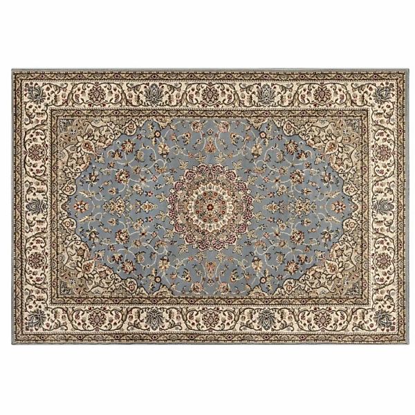 Peyer Syntex Klassischer Kurzflor Teppich Amina Medaillon 27008 Farbe Blau günstig online kaufen