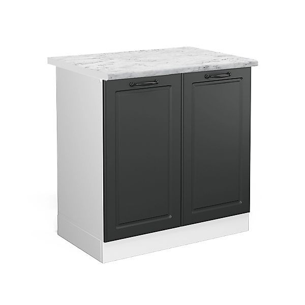Vicco Unterschrank R-Line, Anthrazit Landhaus/Weiß, 80 cm ohne Arbeitsplatt günstig online kaufen