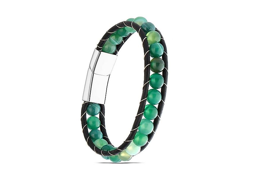 NAHLE Lederarmband Herren Lederarmband Achat Grün Armband (inklusive Schmuc günstig online kaufen