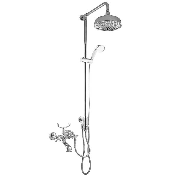 PaulGurkes 3-Wege Duschsystem Aufputz Nostalgie Retro für Badewannen Dusche günstig online kaufen