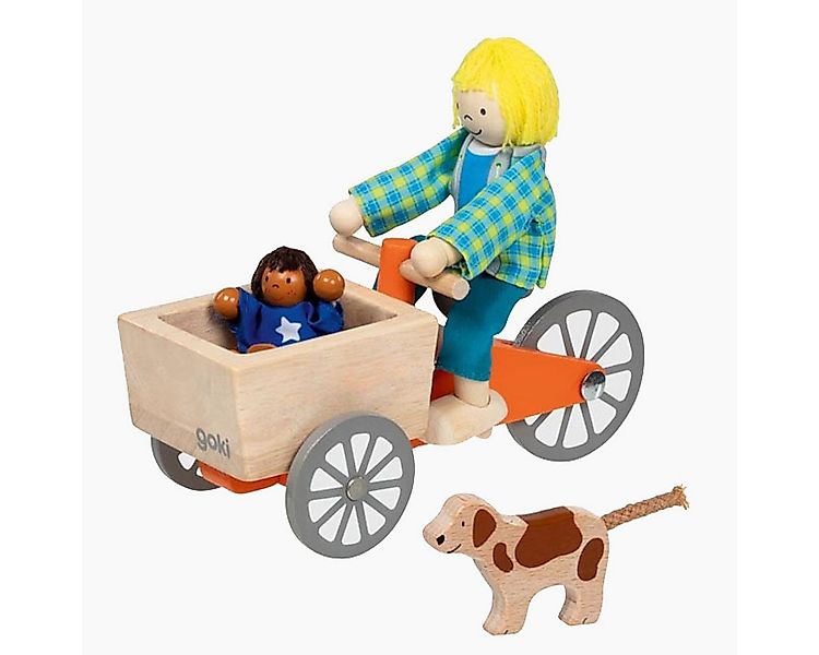 goki Biegepuppe Lastenfahrrad mit 2 Biegepuppen und Hund (Packung, 4-tlg., günstig online kaufen