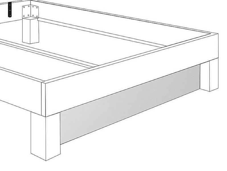 Moebel-Eins Massivholzbett, LUKY Blende zum 4-Fuß-Bett, Material Massivholz günstig online kaufen