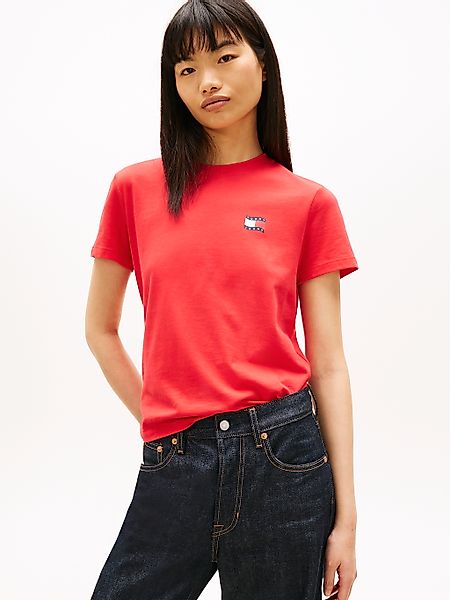 Tommy Jeans Kurzarmshirt "TJW REG WAVY FLAG SS TEE EXT" Tommy Flag-Badge au günstig online kaufen