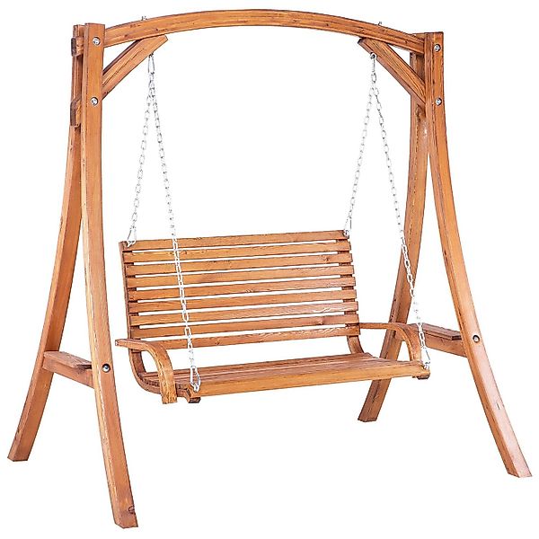 Beliani Gartenschaukel NOVARA Dunkler Holzfarbton 128x170x175 günstig online kaufen