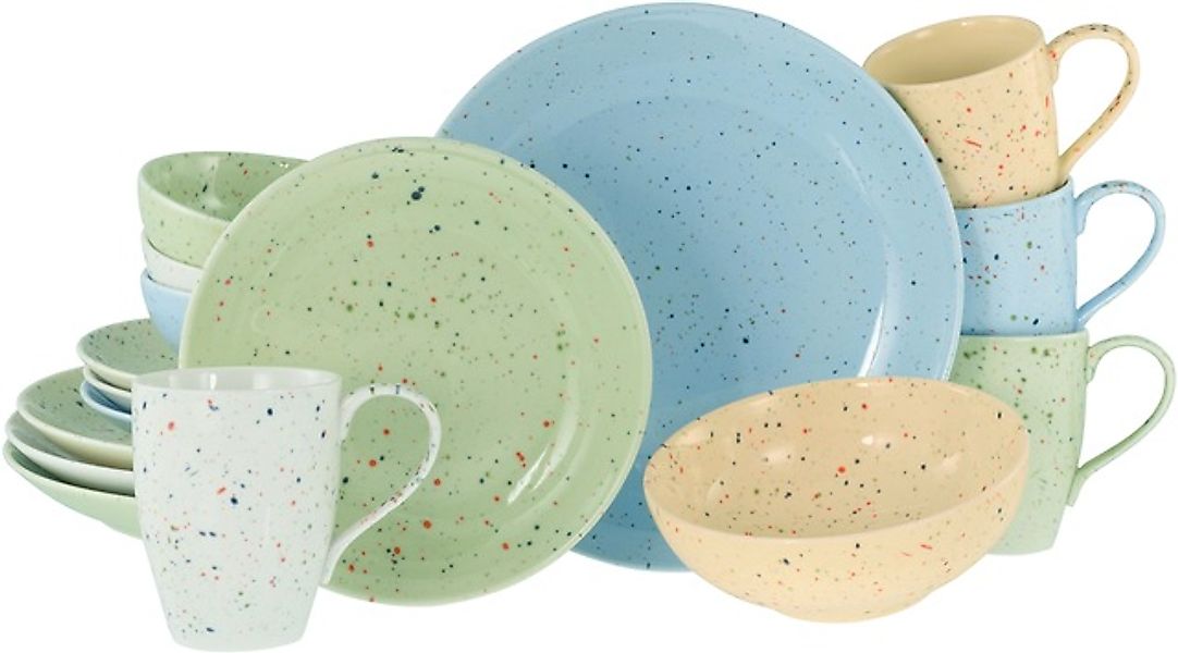 CreaTable Kombiservice »Confetti, Kombi-Service 16-tlg.«, (Set, 16 tlg.), U günstig online kaufen