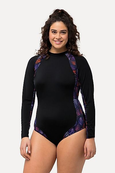 Ulla Popken Badeanzug Badeanzug LSF 50+ ohne Softcups Langarm Stehkragen günstig online kaufen