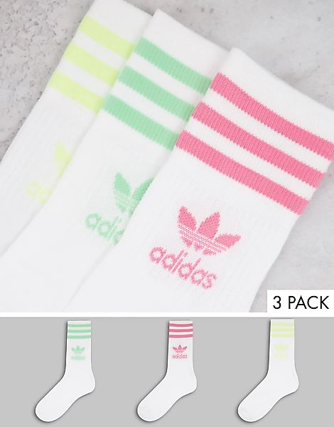 adidas Originals – adicolor – 3er-Pack Crew-Socken in Weiß günstig online kaufen