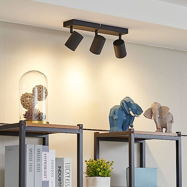 Lindby Deckenspot Jorell, schwarz, 35 cm, 3-flg., GU10 günstig online kaufen