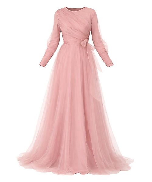 Modavitrini Tüllkleid Maxikleid langarm Abendkleid festlich elegant mit Gür günstig online kaufen