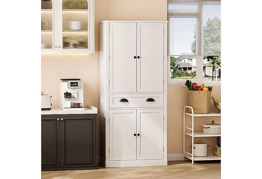 Ulife Mehrzweckschrank Hochschrank Vorratsschrank Küchenschrank mit 4 Türen günstig online kaufen
