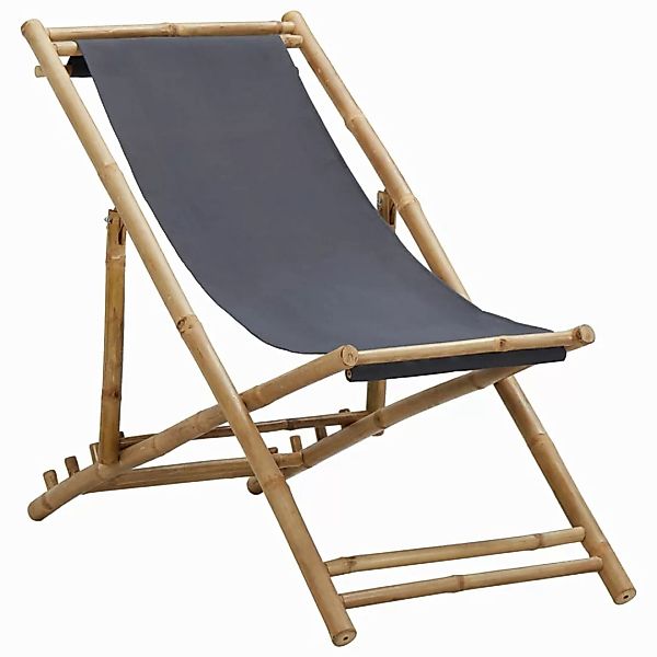 vidaXL Gartenstuhl Liegestuhl Bambus und Canvas günstig online kaufen
