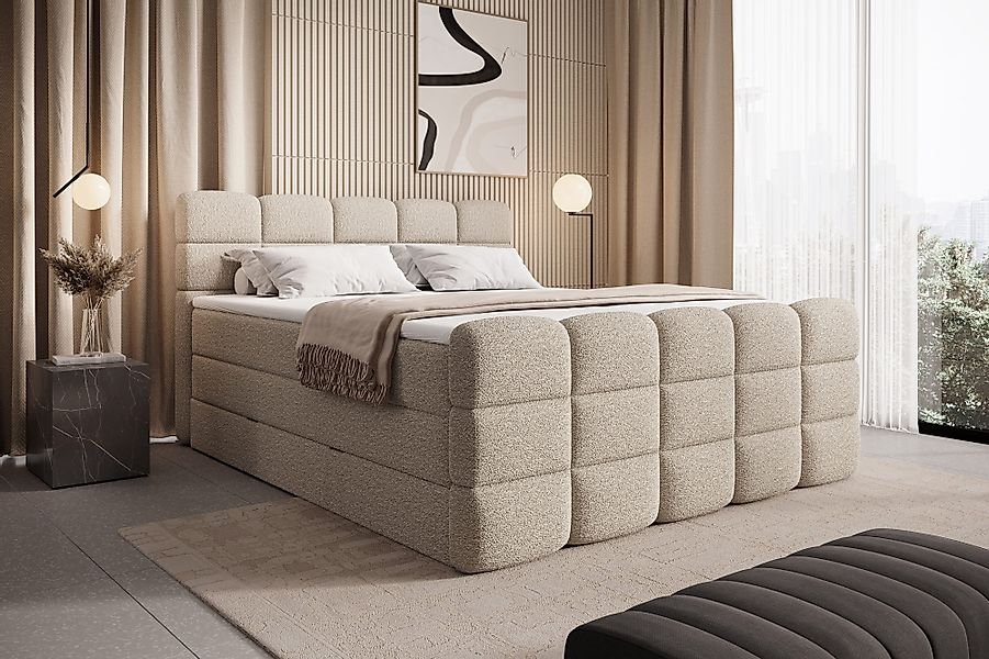 wonello Boxspringbett Carenzo, Doppelbett mit Bettkasten, günstig online kaufen