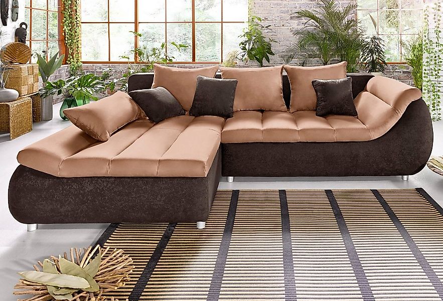 INOSIGN Ecksofa "Imola modern und elegant, bequem, aktuelle Steppung im Sit günstig online kaufen