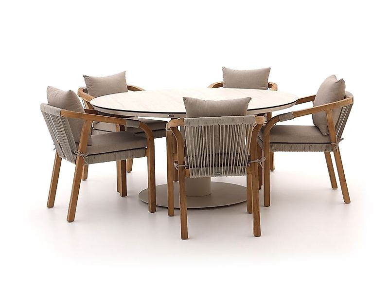 Bellagio Perzano/La Fonte ø 150 cm Gartenmöbel-Set 6-Teilig stapelbar günstig online kaufen
