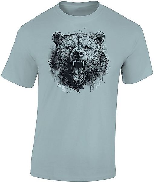 Baddery Print-Shirt Bären-T-Shirt: "Rage of the Wild" - Geschenk für Jäger günstig online kaufen