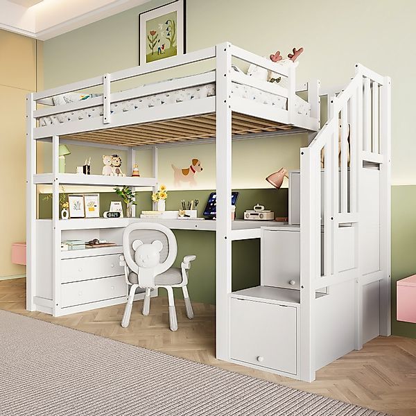 Flieks Hochbett Kinderbett Etagenbett 90x200cm mit günstig online kaufen