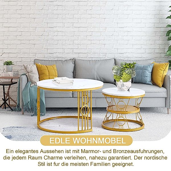 HAUSS SPOLE Couchtisch Kaffeetisch Sofatisch,stapelbarer Beistelltisch,mit günstig online kaufen