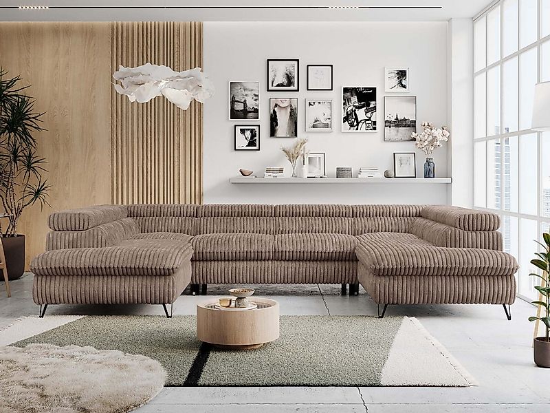 MKS MÖBEL Ecksofa PETER U, Set, Ecksofa U-Form, Wellenfedern, HR35-Schaum, günstig online kaufen