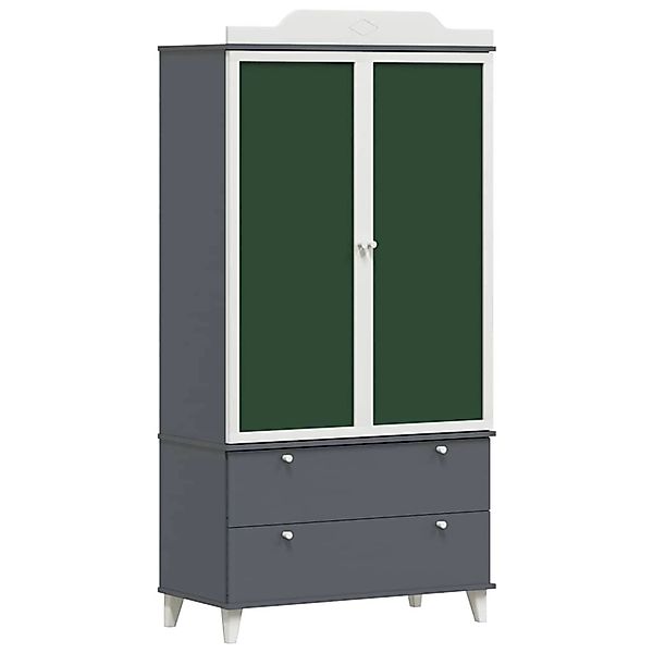 vidaXL Kreidetafel Kleiderschrank mit Tür Grau und Weiß Holzwerkstoff 42003 günstig online kaufen
