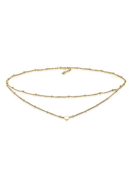 Elli Collier Choker Layer Kugelkette Herz günstig online kaufen