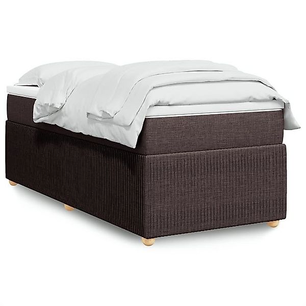 vidaXL Boxspringbett, Boxspringbett mit Matratze Dunkelbraun 90x200 cm Stof günstig online kaufen