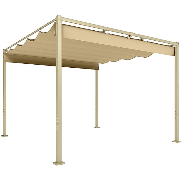 Outsunny Pergola ca. 3x3m Garten Pavillon mit magnetischem Pad Terrassendac günstig online kaufen