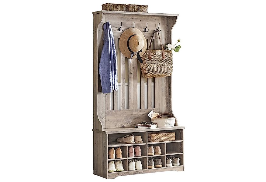 VASAGLE Garderobenständer Garderobe, Garderobenständer mit Schuhbank, Garde günstig online kaufen