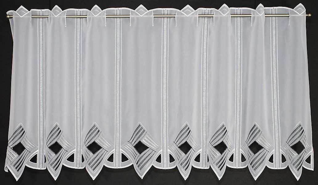 Gardinen Kranzusch Scheibengardine moderne Lochstickerei, Stangendurchzug, günstig online kaufen