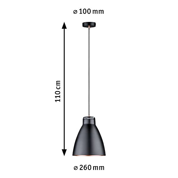 Paulmann Pendelleuchte »Neordic Roald max. 1x20W Schwarz matt/Kupfer m 230V günstig online kaufen