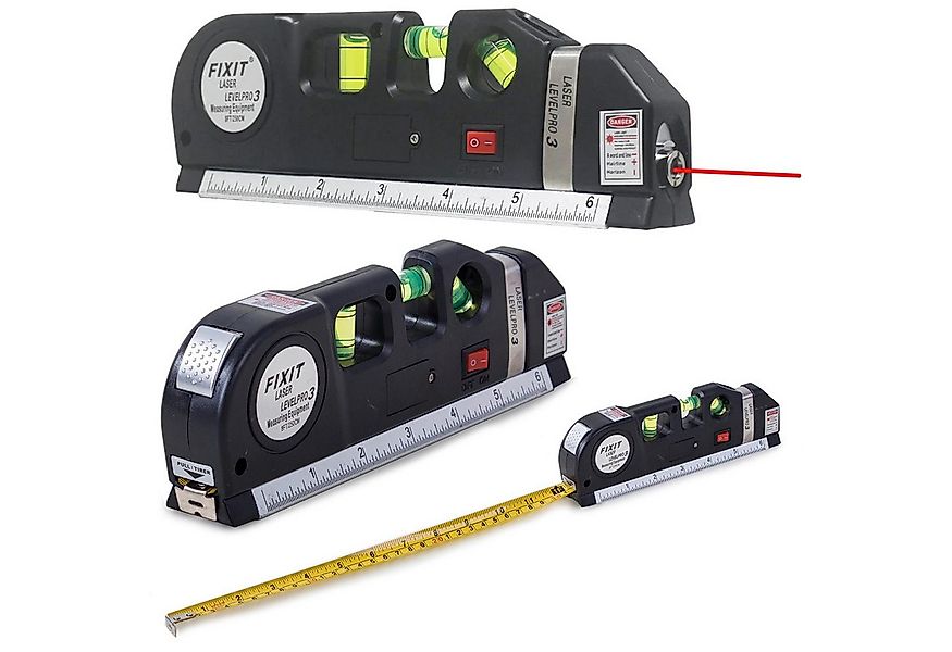 TSB Werk Wasserwaage Laser Wasserwaage Linienlaser Maßband Lineal 4in1, Las günstig online kaufen