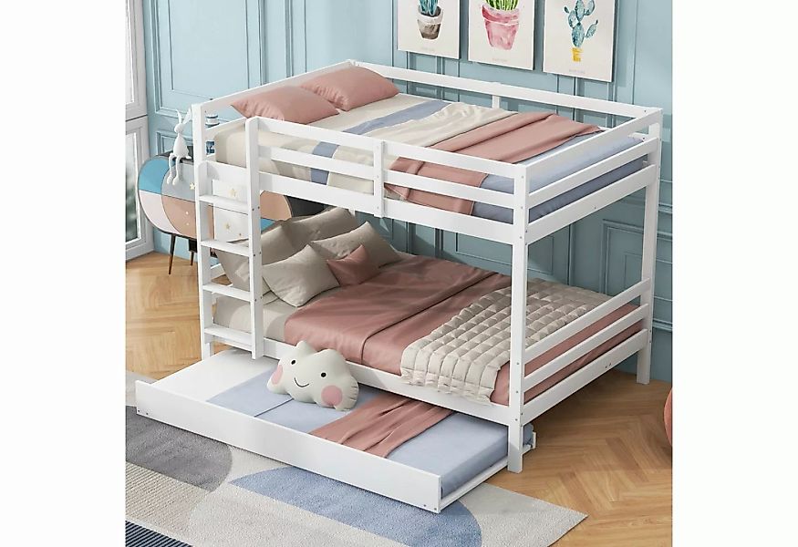 SOFTWEARY Etagenbett mit Gästebett und Lattenrost (140x200 cm), Kinderbett günstig online kaufen