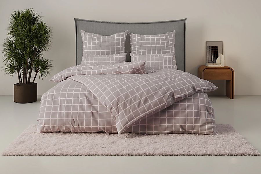 OTTO home Bettwäsche "Eemil" 2 Stk. karierte Bettwäsche, 100% Baumwolle, ab günstig online kaufen