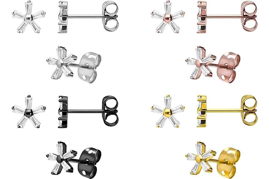 FILANGO Single-Ohrstecker Titan Ohrstecker KRISTALLBLUME (Ohrstecker günstig online kaufen