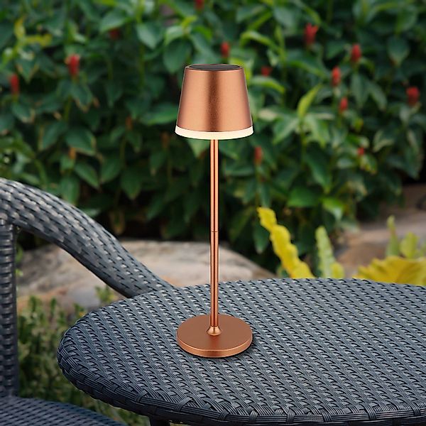 LED-Solarleuchte Metall, kupferfarben, Höhe 41 cm, IP44 günstig online kaufen