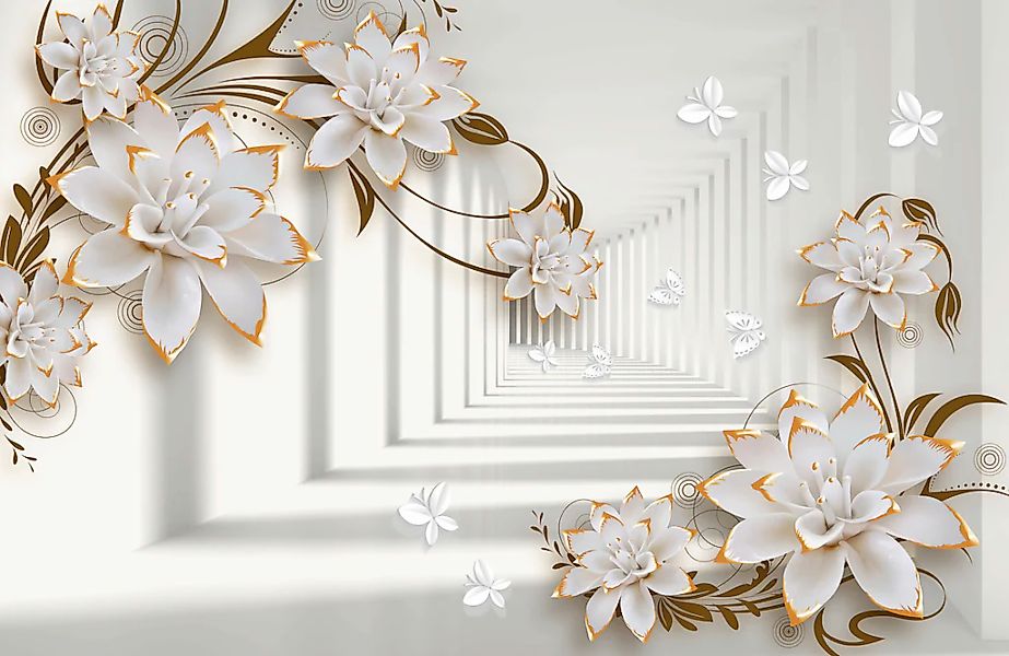 Papermoon Fototapete "Muster mit Blumen" günstig online kaufen