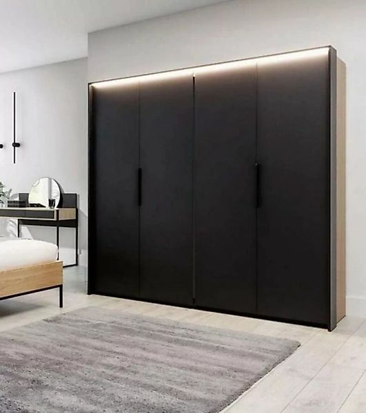 JVmoebel Kleiderschrank Kleiderschrank Schwarz Holz Schlafzimmer Elegantes günstig online kaufen