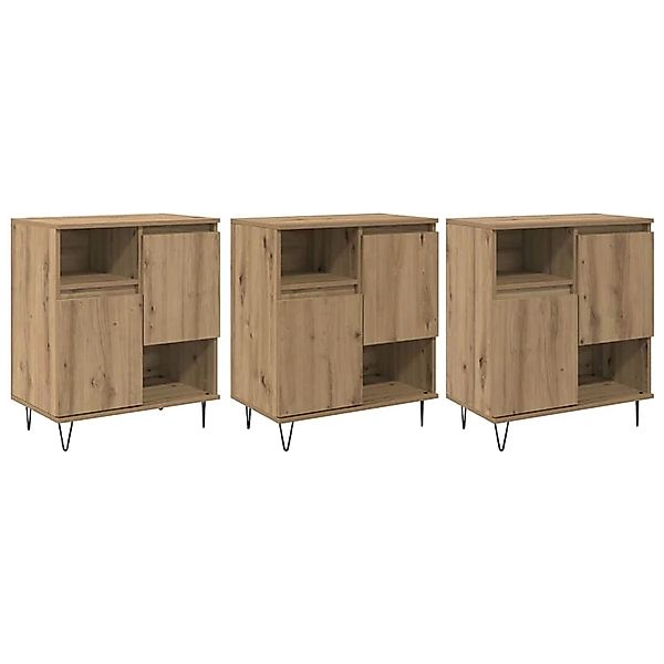 vidaXL Sideboards 3 Stk Artisan-Eiche 180 x 35 x 70 cm Holzwerkstoff 339456 günstig online kaufen
