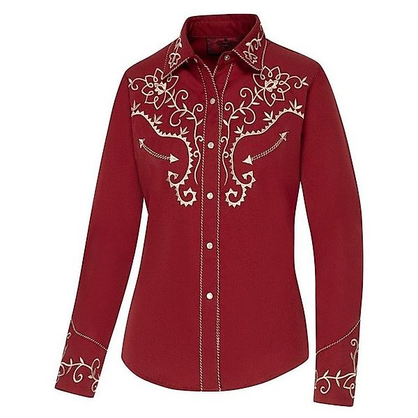 Stars & Stripes Langarmbluse Ruth mit bestickter Westernpasse vorne und hin günstig online kaufen