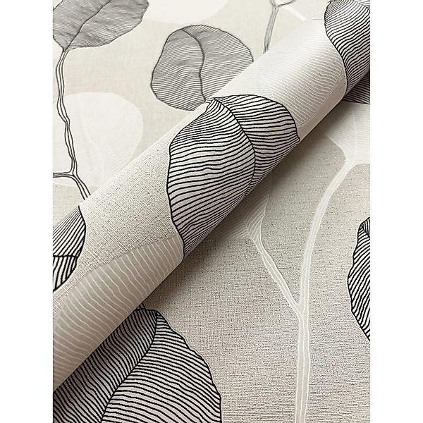 Newroom Vliestapete Nerin Grey Blätter Floral FSC® günstig online kaufen