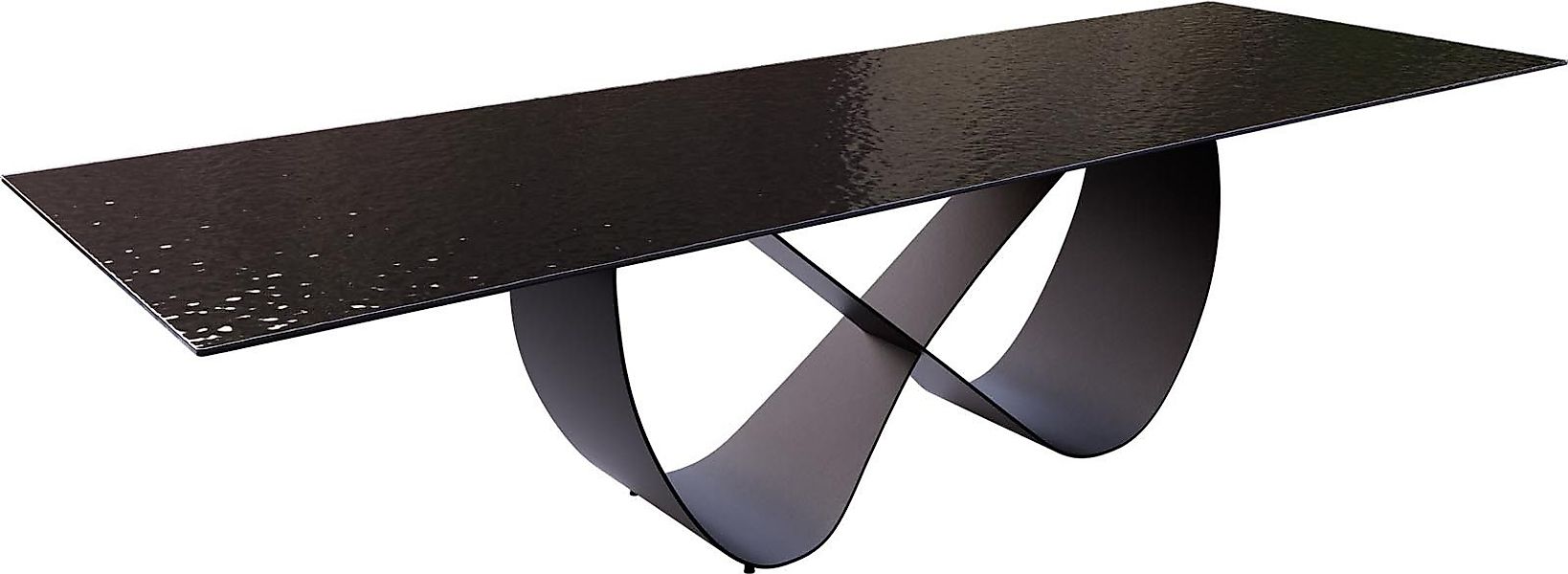 DELIFE Esstisch Edge, Reliefglas Rauchschwarz 3D-Design günstig online kaufen