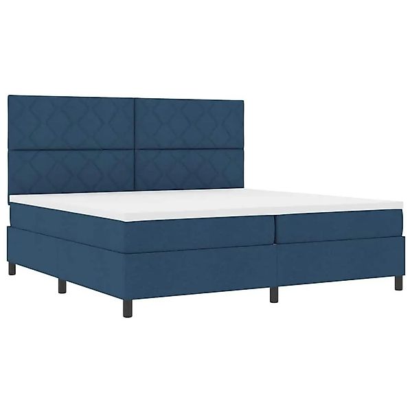vidaXL Boxspringbett mit Matratze mit Kopfteil Blau 200 x 200 cm Stoff 3342 günstig online kaufen