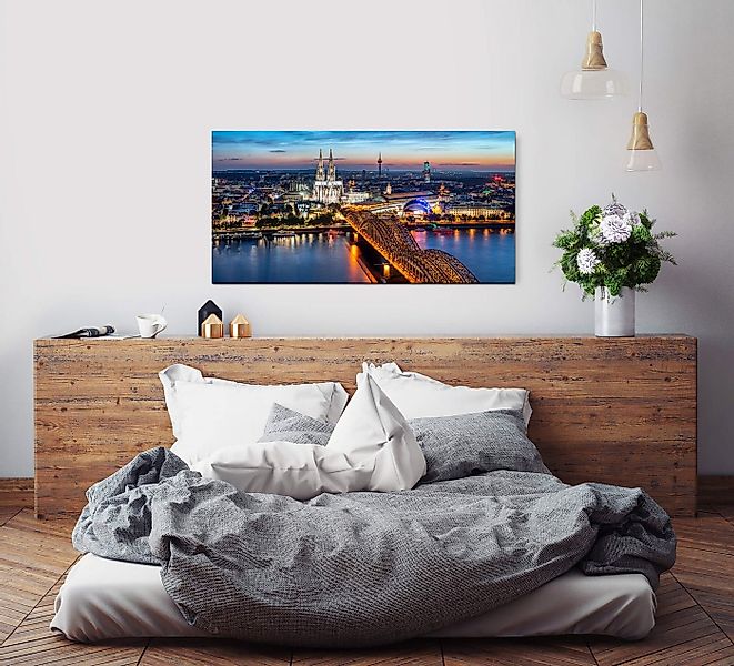 Sinus Art Leinwandbild Köln Skyline Wandbild in verschiedenen Größen günstig online kaufen